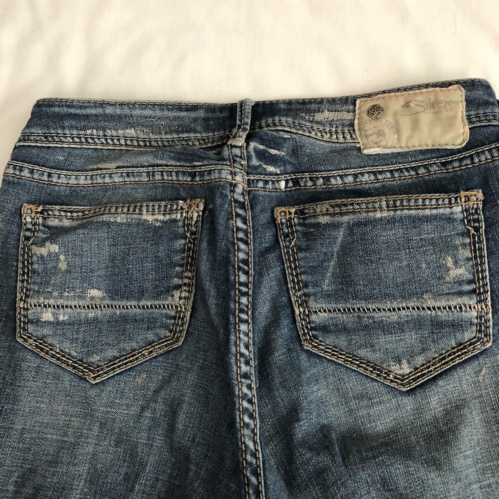 Silver Suki super skinny jeans. Blue with silver.